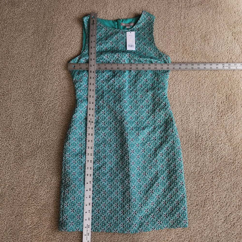 NWT Banana Republic Jacquard Sheath Dress Green Size 0 - Picture 3 of 5